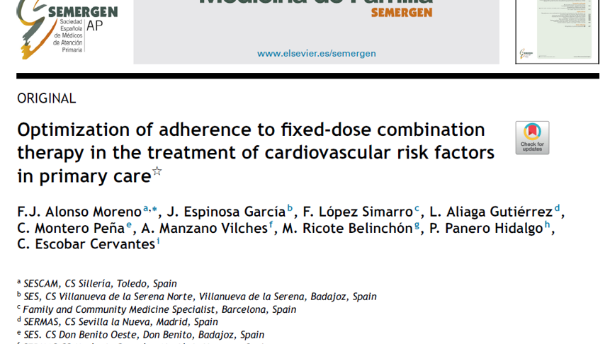 Optimization of adherence to fixed-dose combination therapy in the treatment of cardiovascular risk factors in primary care